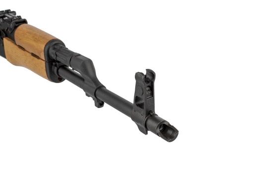 Century Arms underfolding WASR-10 AK with 7.62x39 chamber features a standard AK front sight and slant muzzle brake